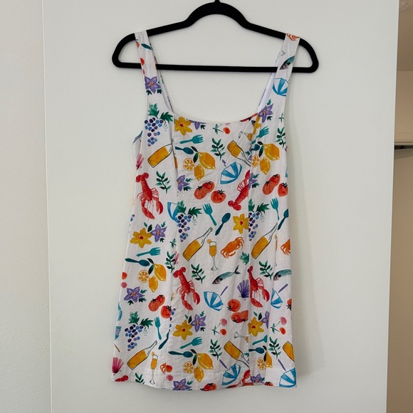 Show Me Your Mumu Steph Mini Dress Italian Picnic Linen Size Small - Picture 2 of 3